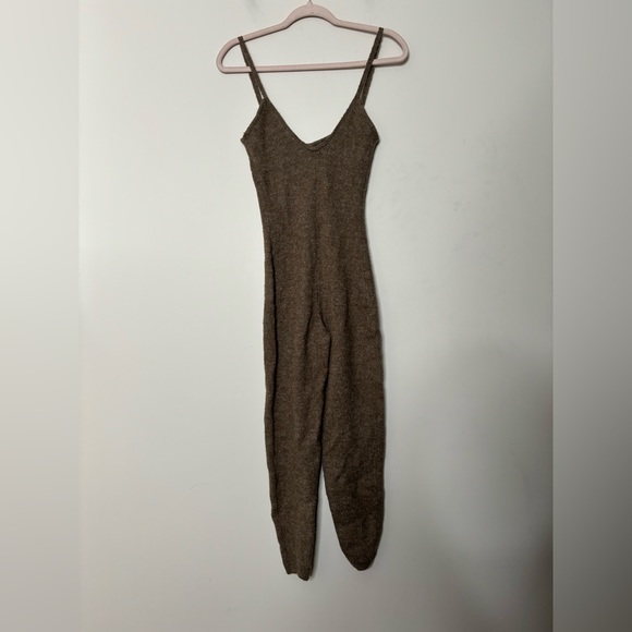 Zara knit jumpsuit tank top M taupe - Picture 3 of 7